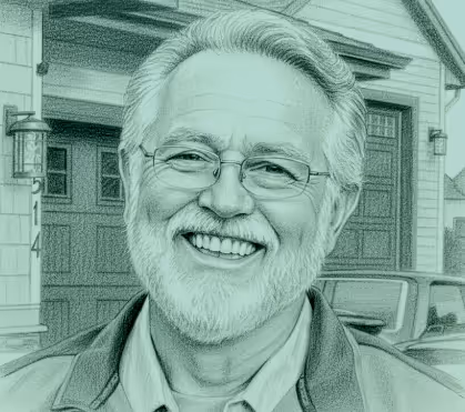 The founder of Universal Roof & Contracting in front of a home
